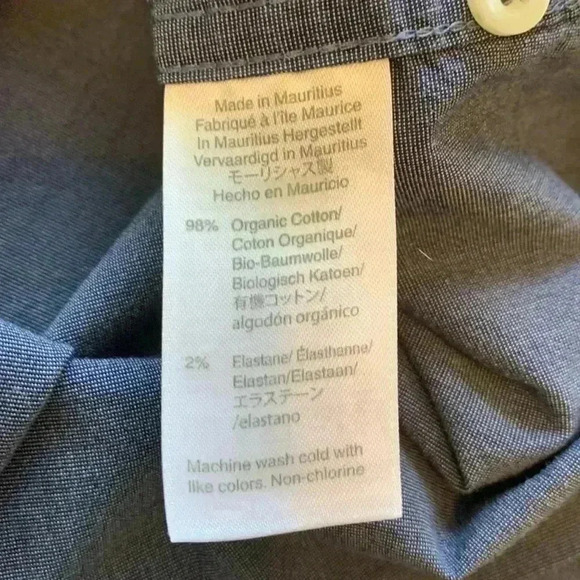 J. Crew Mens  Organic Cotton Slim Untucked Long Sleeve Casual Blue Shirtp - Picture 7 of 9